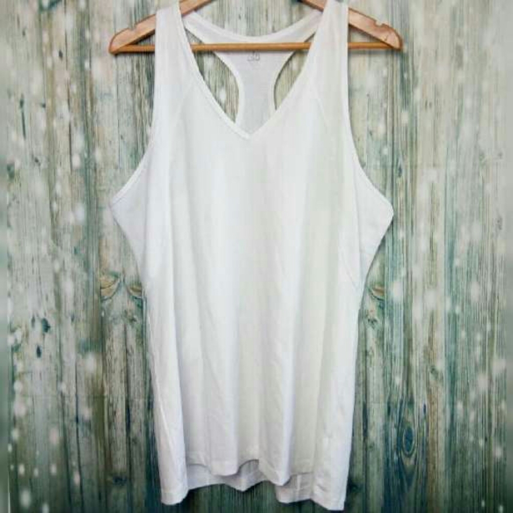 Alo white racerback tank with mesh womens XXL